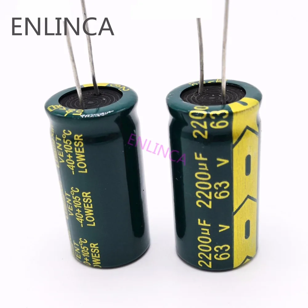 

12pcs/lot H074 high frequency low impedance 63V 2200UF aluminum electrolytic capacitor size 18*35 2200UF 63V 20%