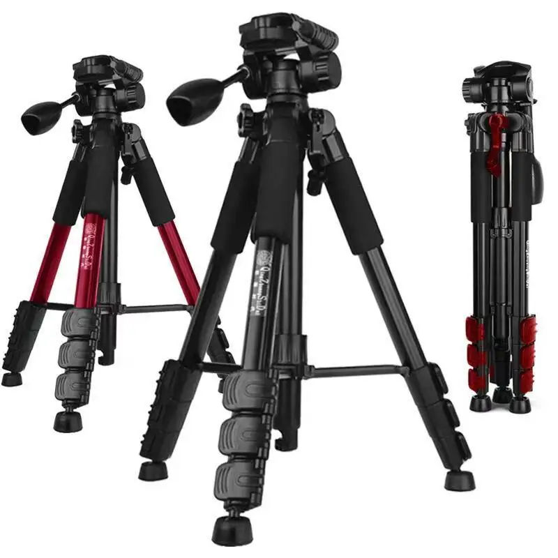 QZSD Q111 المهنية المحمولة كاميرا ترايبود سبائك الألومنيوم مع Q08 الروك الذراع الكرة رئيس لكانون نيكون سوني SLR كاميرا
