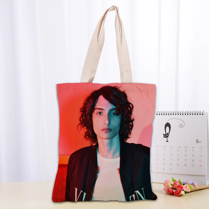 Custom Finn Wolfhard Tote Bag Women Canvas Fabric Bags Eco Reusable Shopping Bags Traveling Beach Casual Useful Shoulder Bag