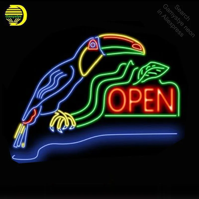 

Neon Sign for Parrot Open Neon Bulbs sign handcrafted restaurant Display neon signboard wall lights anuncio luminos Advertise