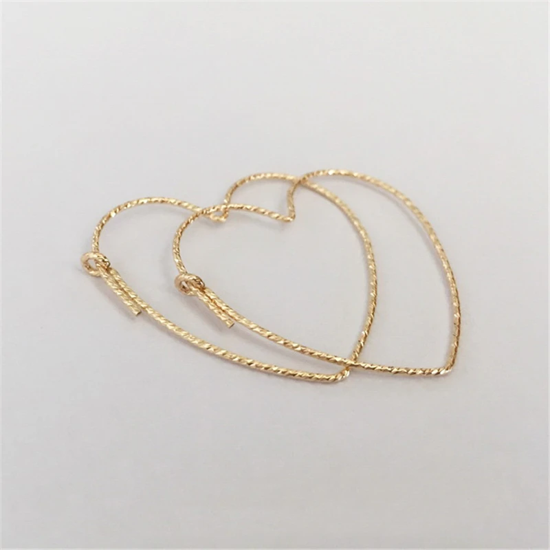14K Gold Filled Heart Shaped Hoop Earrings Gold Jewelry Gold Hoop Earrings Brincos Pendientes Oorbellen Boho Women Earrings