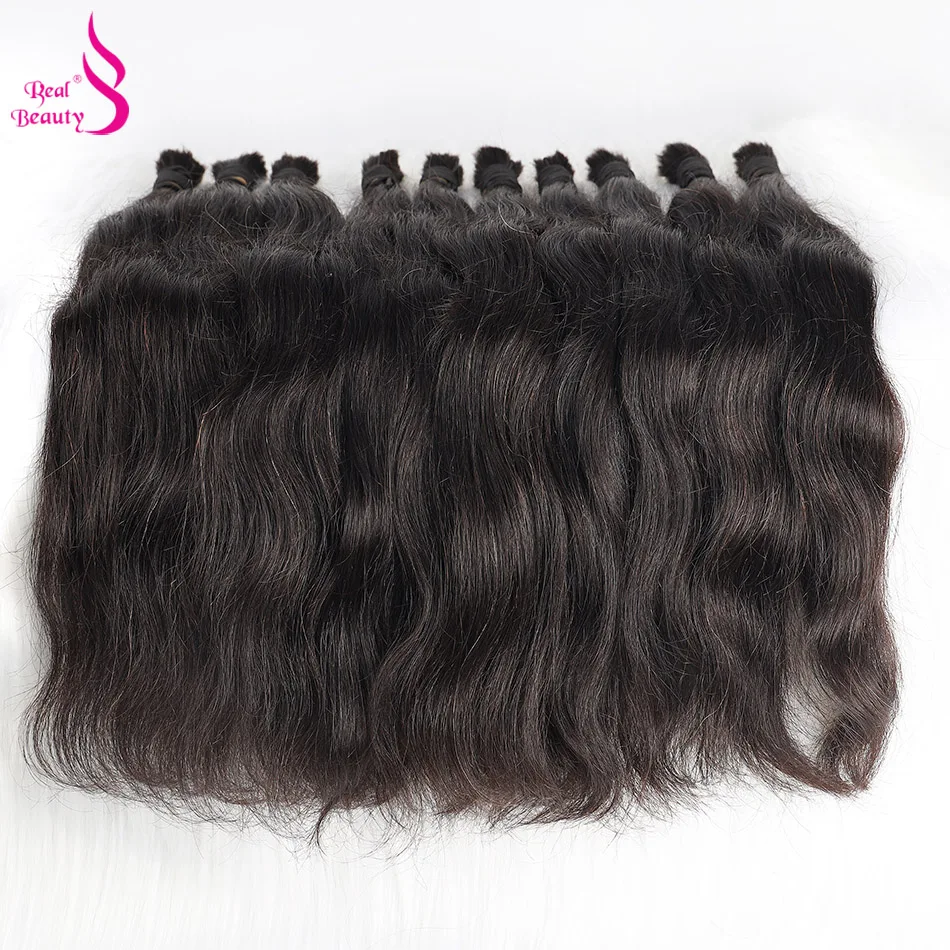 Real Beauty Brazilian Straight Bulk Hair For Braiding  Natural Color No Weft Crochet Braids Remy Human Hair