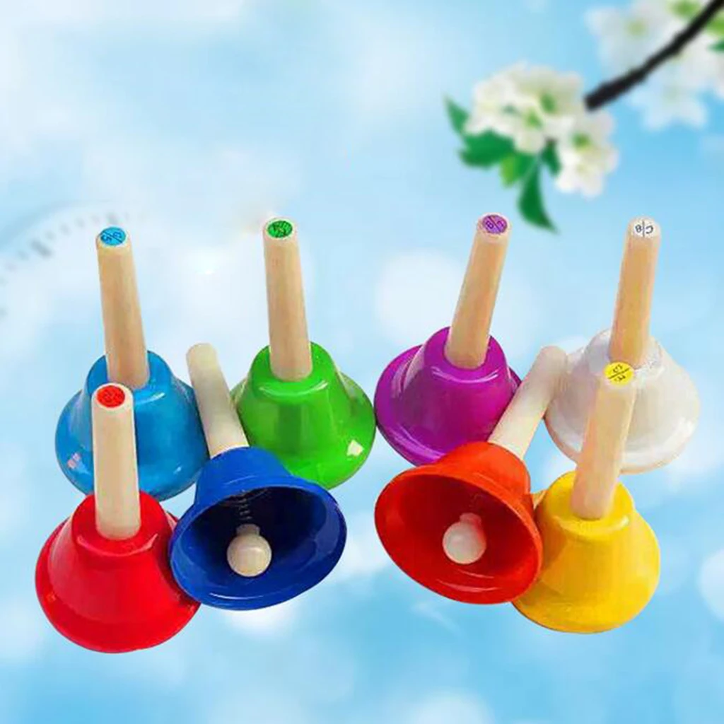 8 Note Diatonic Metal Bells Musical Percussion Toy For Kids Children