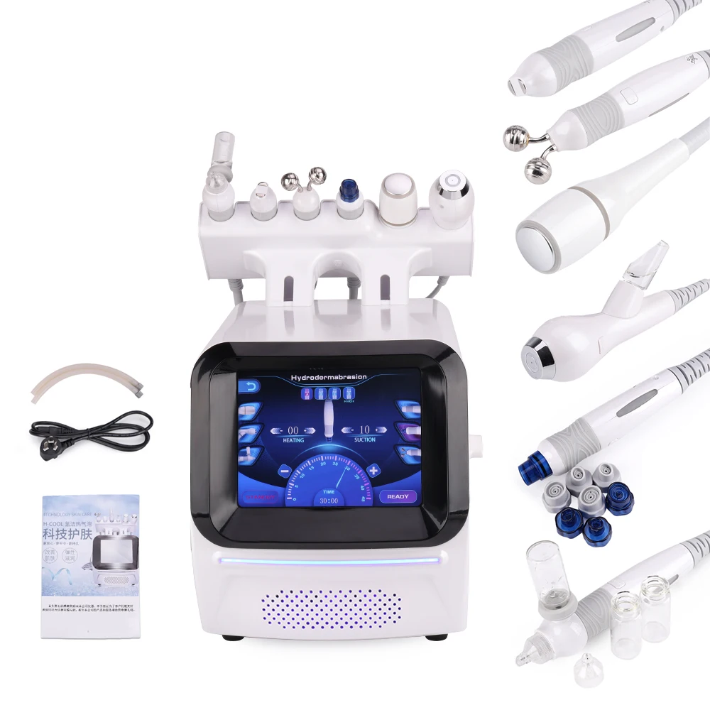 water jet hydrogen oxygen treatment spa aqua diamond peel spray cleaning 6 in1 skin whitening facial lifting beauty machine