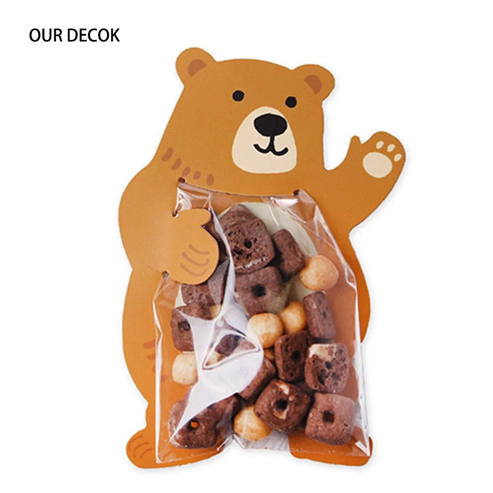 10pcs Jungle Animal Candy Bags Rabbit Gift Bags Safari Birthday Decorations Kids Party Favors Cookie Bags Easter Decorations