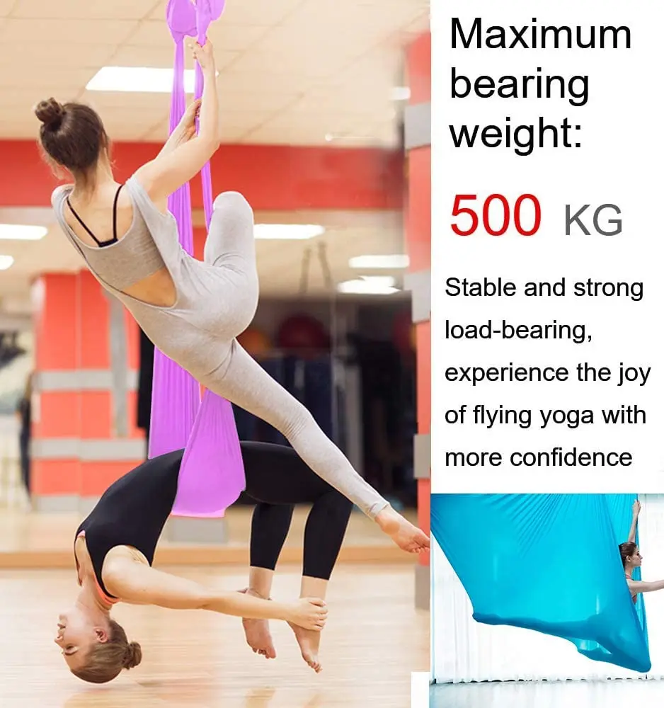 5 meters Elasticity Aerial Yoga Hammock Swing Multifunction Anti-gravity Yoga belts for yoga training