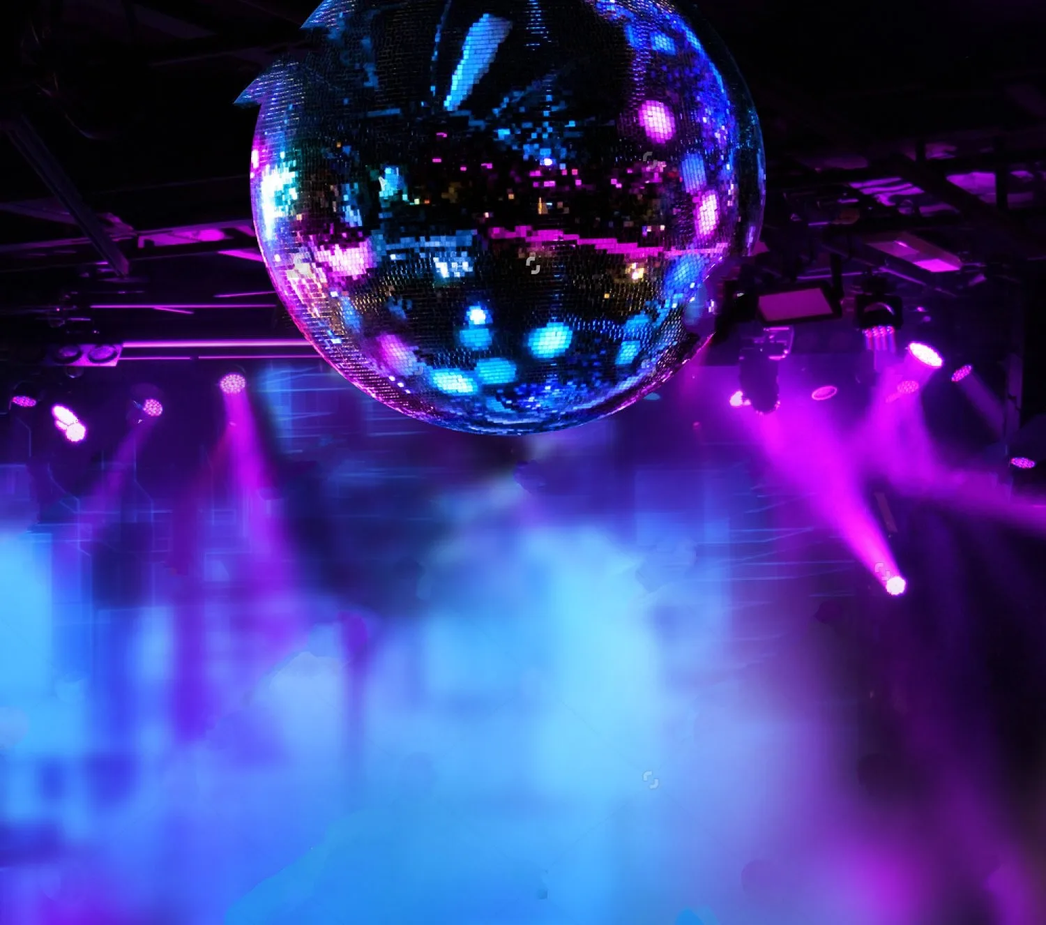 

Colorful Disco Mirror Ball Led Dj Lights Night Club background High quality Computer print party photo backdrop