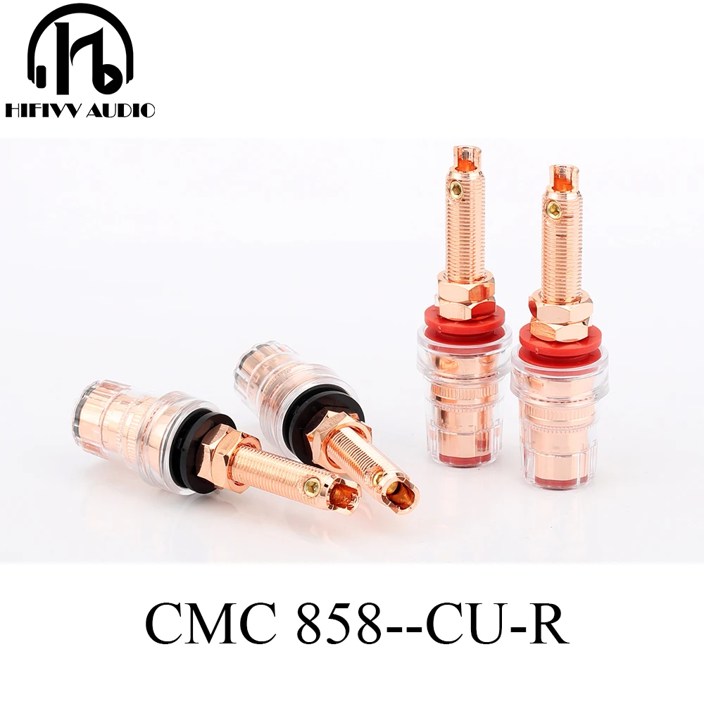 

Pure copper Speaker Plug Banana socket CMC 858--CU-R For Hi-end Audio Amplifier Speaker Terminal Connector binding post socket