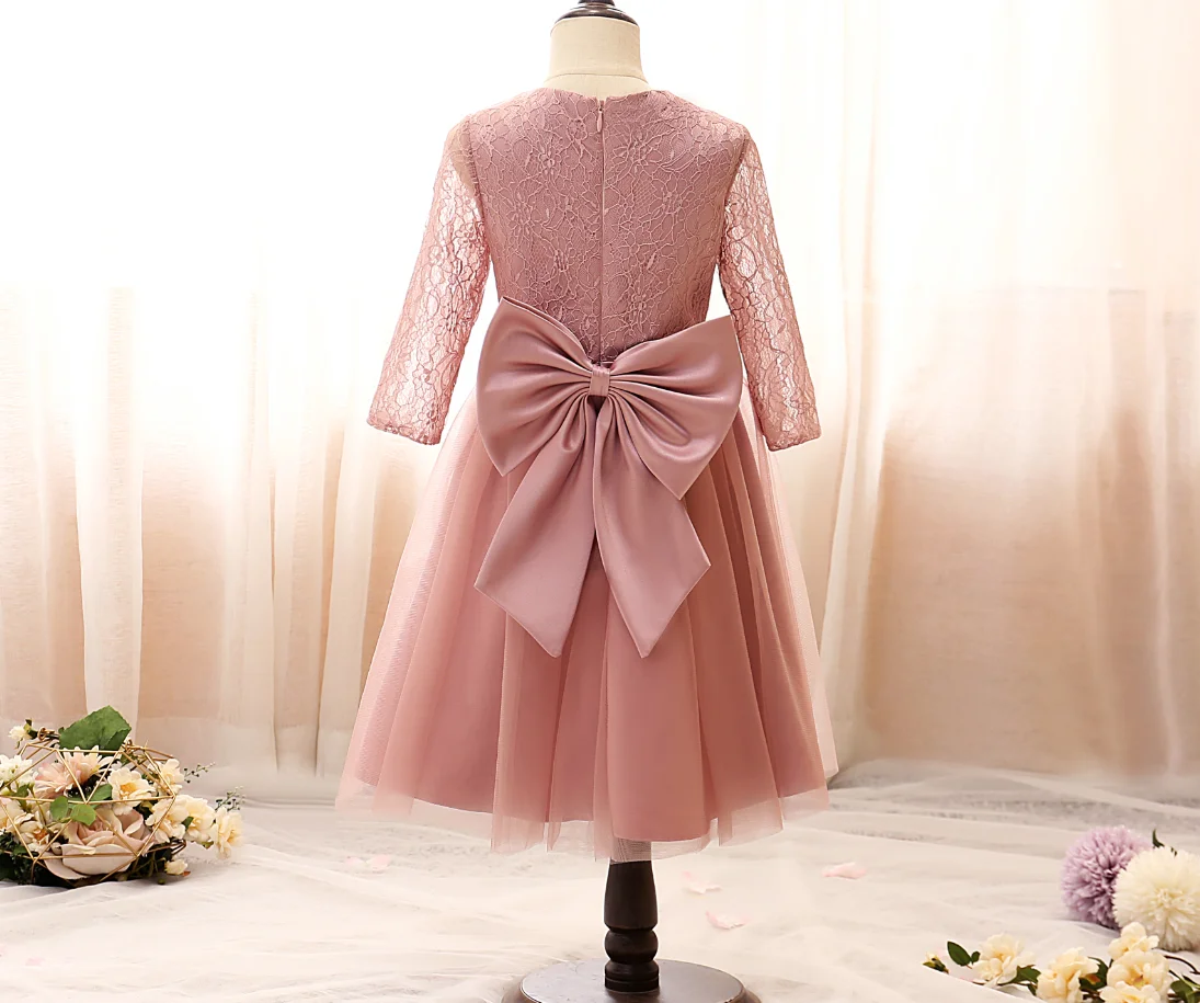 Cô Gái Dự TiệC Đảng Thêu Lưới Bóng Công Chúa Bầu Dress Tiểu Phù Dâu Tiệc Cưới Đầm Trẻ Em Quần Áo