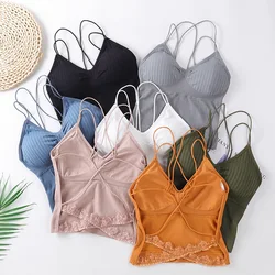 Beauty Back Women Crop Top Sexy Lingerie Seamless Underwear Female Sexy Crop Tops with Removable Pad Camisole Intimates