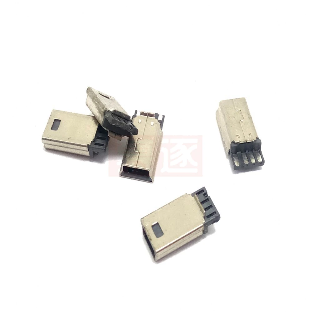 Mini tomada usb estendida, mini corpo usb macho para solda 4p 4-core