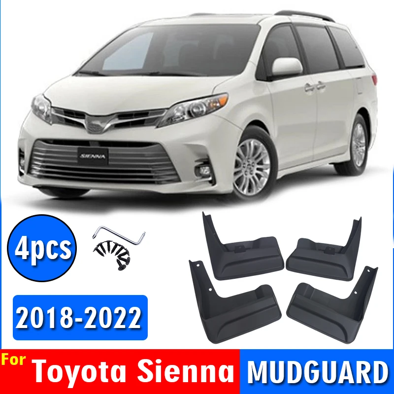 

2018-2022FOR Toyota Sienna Mudguards Fender Mud Flap Guard Splash Mudflaps Car Accessories Auto Styline Front Rear 4pcs Mudguard