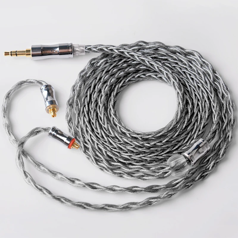 NiceHCK DarkJade 8 Strand Graphene Silver Plated OCC Earphone Cable Litz 3.5/2.5/4.4mm MMCX/0.78mm 2Pin For MK3 LZ A7 KXXS CIEM