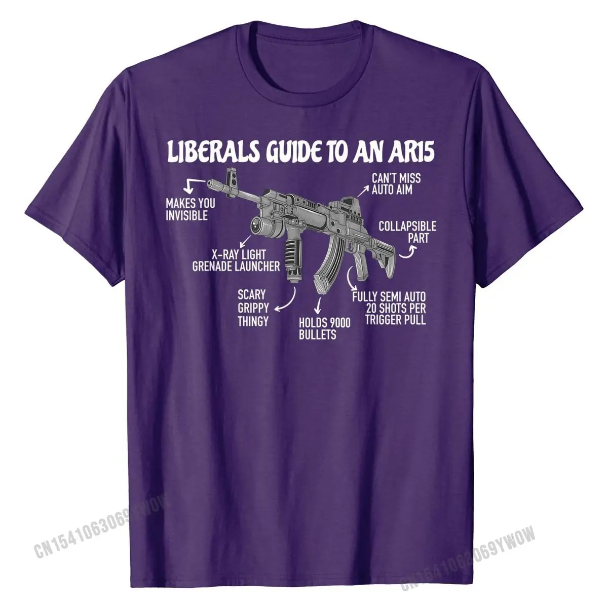 Liberals Guide to an AR15 Funny Anti Liberal Pro Gun AR15 2A T-Shirt Hot Sale Boy Tops T Shirt Printed On Tshirts Cotton Design