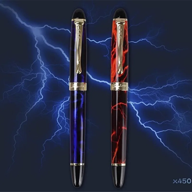 high quality newest Jinhao 450 Fountain Pen Lightning Blue /Lightning Red 0.5/1.0MM Nib Thick Ink Pens