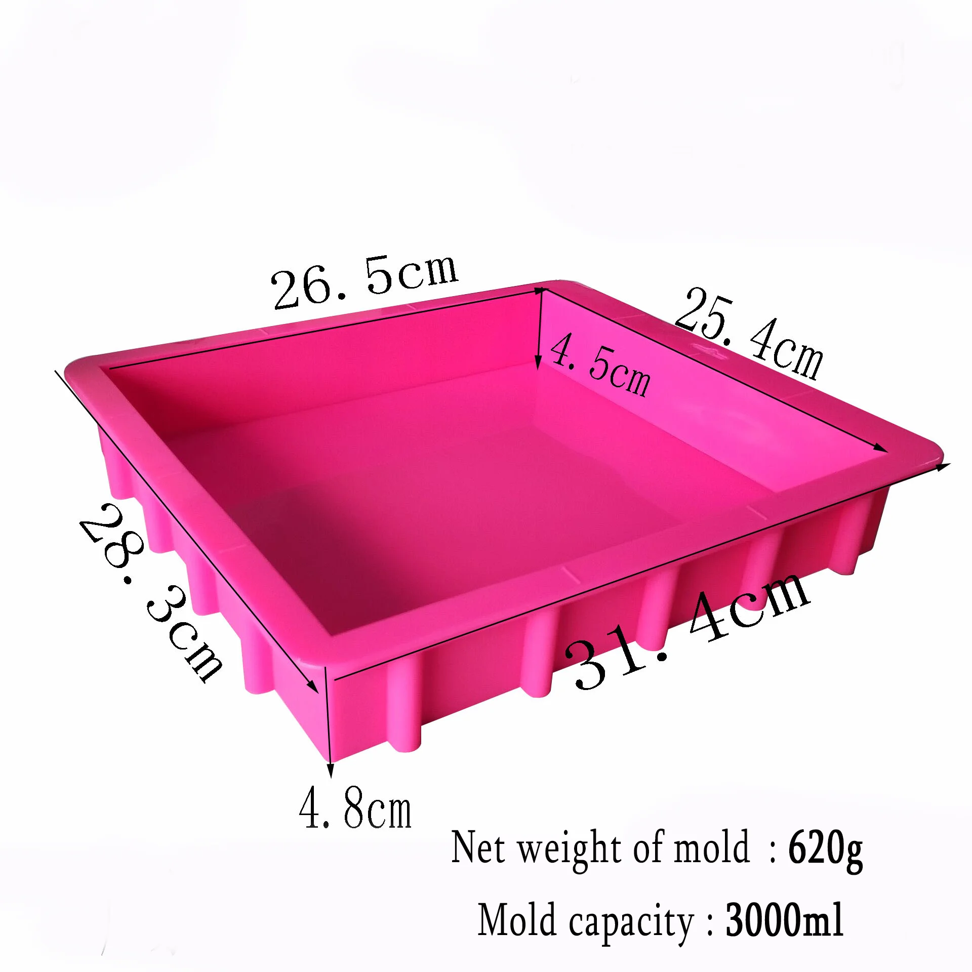 3000ML Large Silicone Rendering Handmade Soap Mold DIY Square Gypsum Resin Mold 3KG Capacity Soaps Making Tools