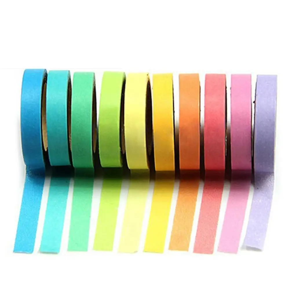Washi Band 10 Pcs 5m Mini Multicolor Lange DIY Klebrige Papier Selbst Klebe Rolle Tapes Set