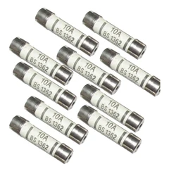 10x Fuse Ceramic Fuse Tube BS1362 10A 6x25mm For Multimeter Instrument