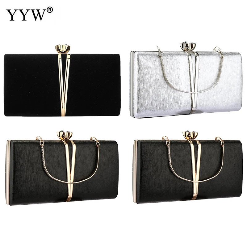 Black Evening Clutch Bag Women Luxury Purse Bags Wedding Elegant Handbags Bridal Clutches Bag Chain Mini Shoulder Bag Dropship