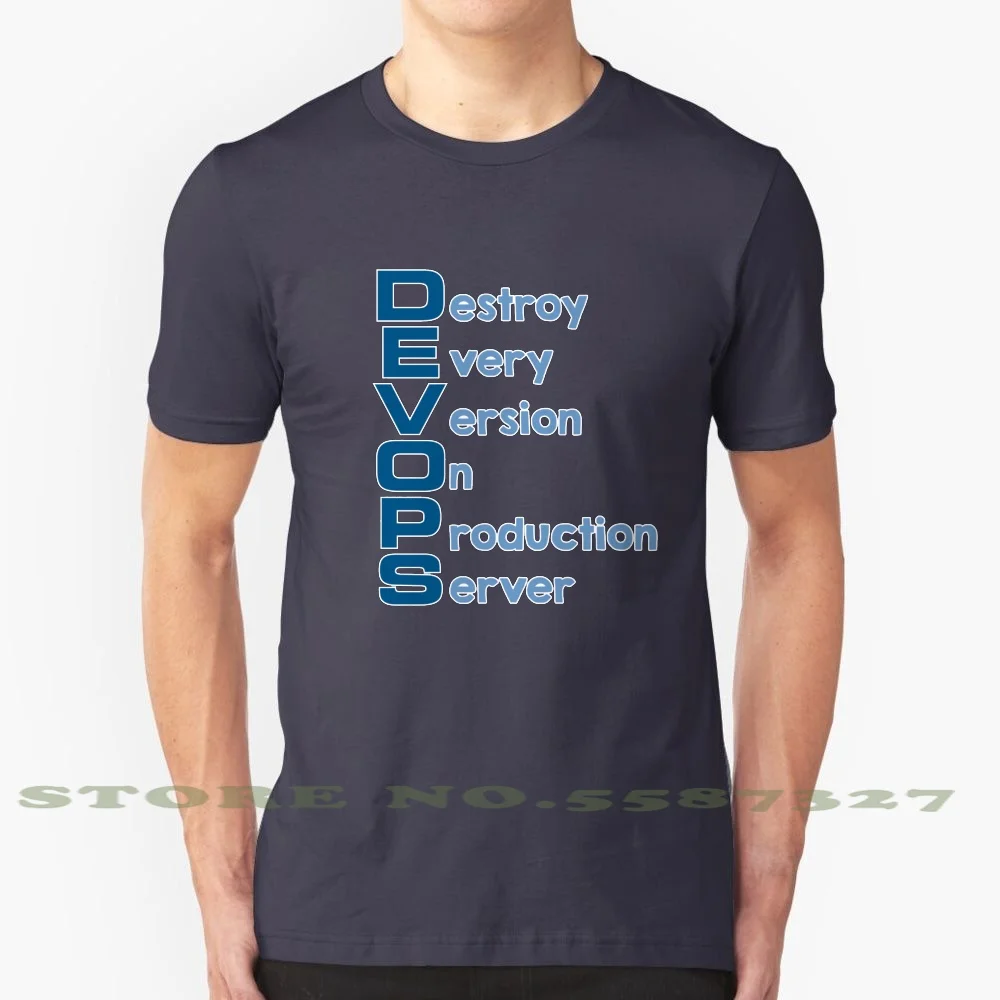 Devops 100% Cotton T-Shirt Programmer Developer Software Engineer Code Devops Vintage Retro Classic Logo Deploy Deployment Salt