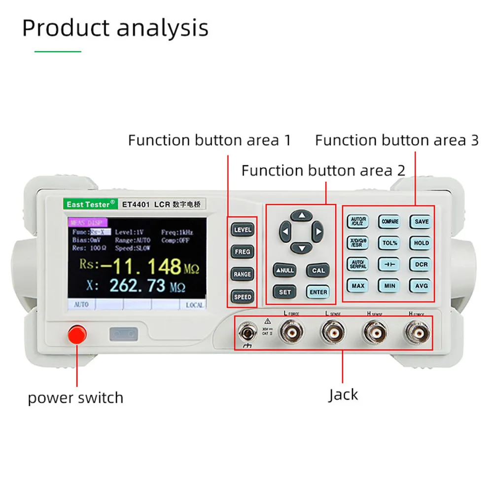 Digital LCR Meter Measure Instrument Desktop ET4401 ET4402 ET4410 Electric Bridge Resistance Impedance Capacitance Inductance