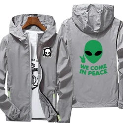 Alien logo Reflective clothing Windbreaker jacket men outdoor hooded zipper jacket unisex large size 7xl Sun protection jacket