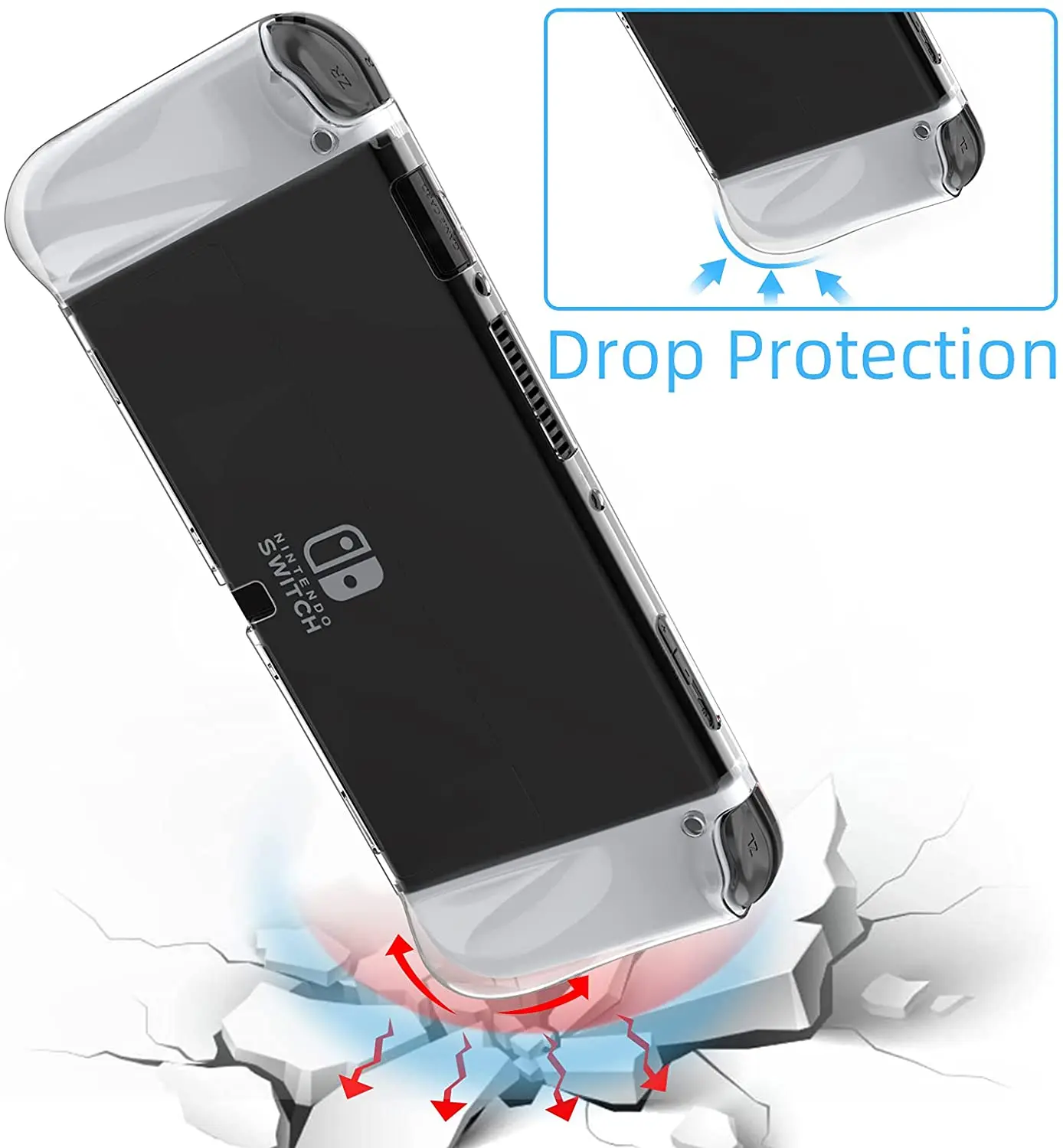 Heystop Case Voor Schakelaar Oled, soft Tpu Case Voor Oled Model Joycon En Hard Pc Case Protector Voor Schakelaar Oled Console