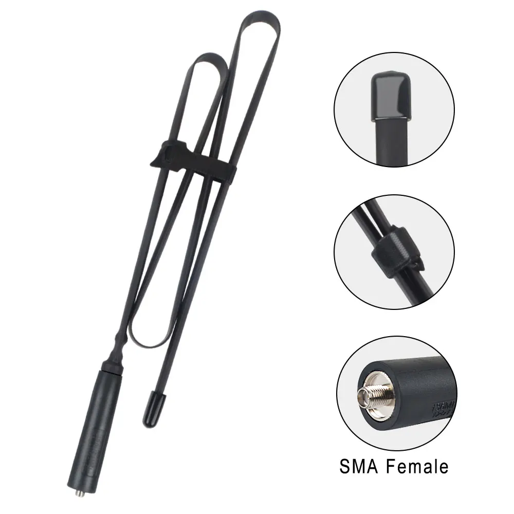 Signal Boost Walkie Talkie VHF UHF Foldable Flexible Extend Antenna Outdoor SMA Female Portable Dual Band For Baofeng UV-5R/82