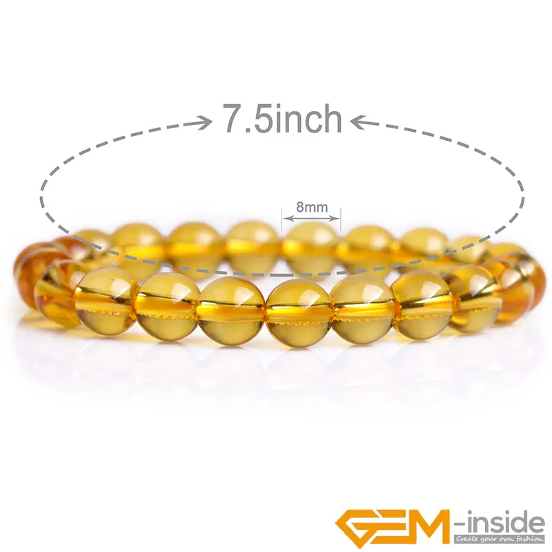 Yellow Citrines Bracelet Natural Stone DIY Jewelry Gift Lucky For Taurus Gemini And Virgo Adjustment