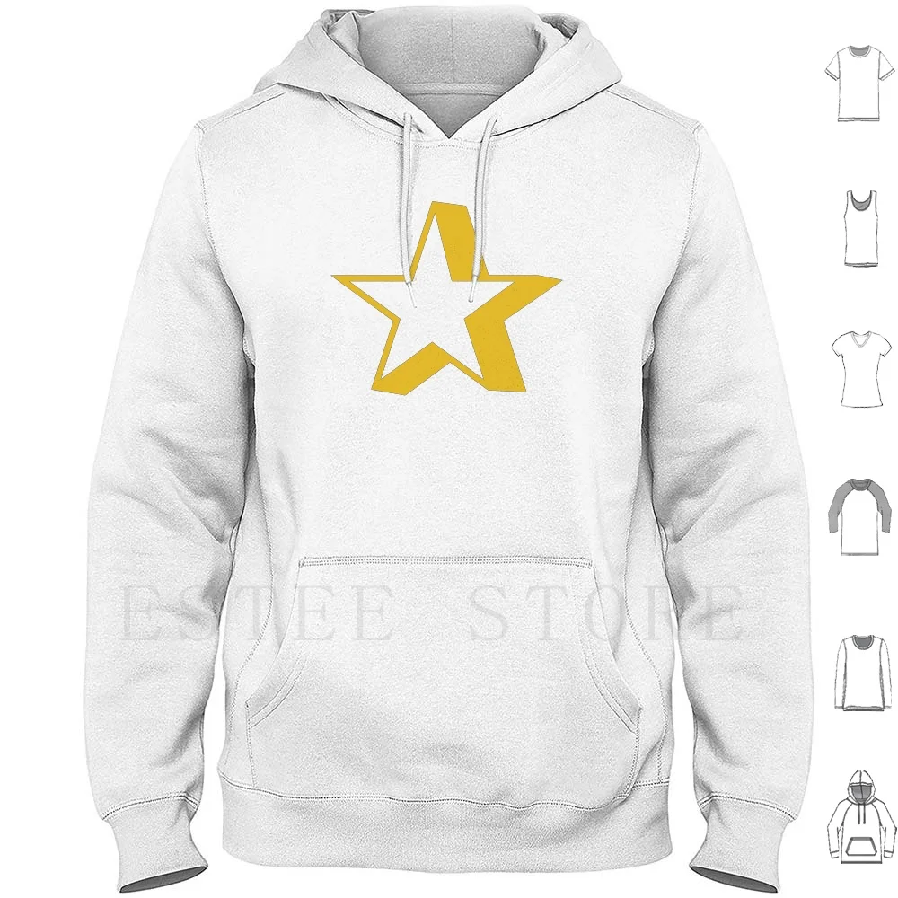 Star-Yellow Hoodies Long Sleeve Star Number One Point One Star Yellow Modern Minimal Simple Symbol