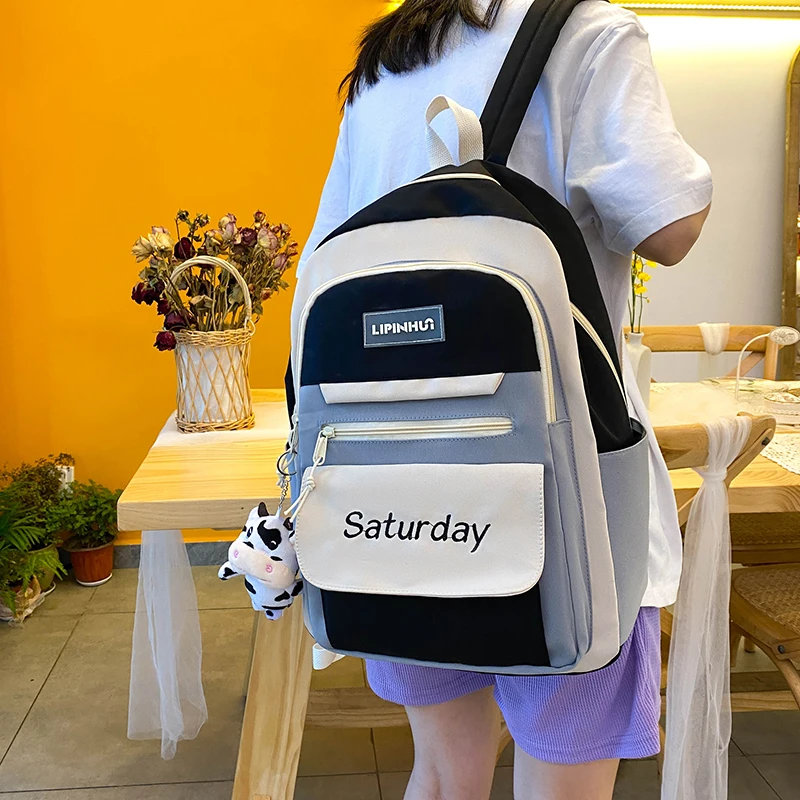 New Fashion Women Backpack Casual Girl College School Bag Waterproof Book Packbags for Teenage Travel Shoulder Bag Boy Rucksack