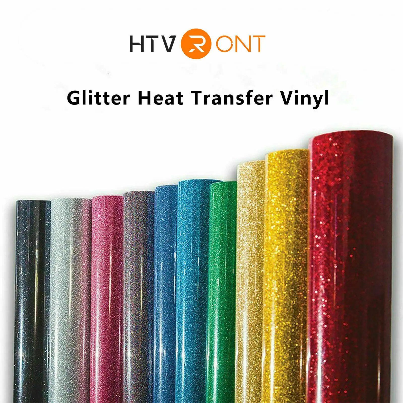 10X60inch/25x152cm HTVRONT Heat Transfer Glitter Vinyl for T-shirt DIY Craft Iron on HTV Roll Decor Film Printing Clothing