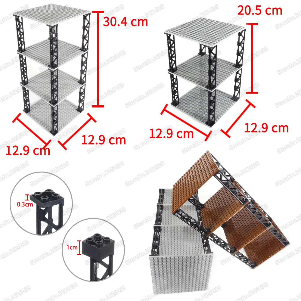 Display Shelf Pillar Building Block Bottom Plate 16x16 Dots Assembly Moc Military Figures Model Child Christmas Gift Diy Toy