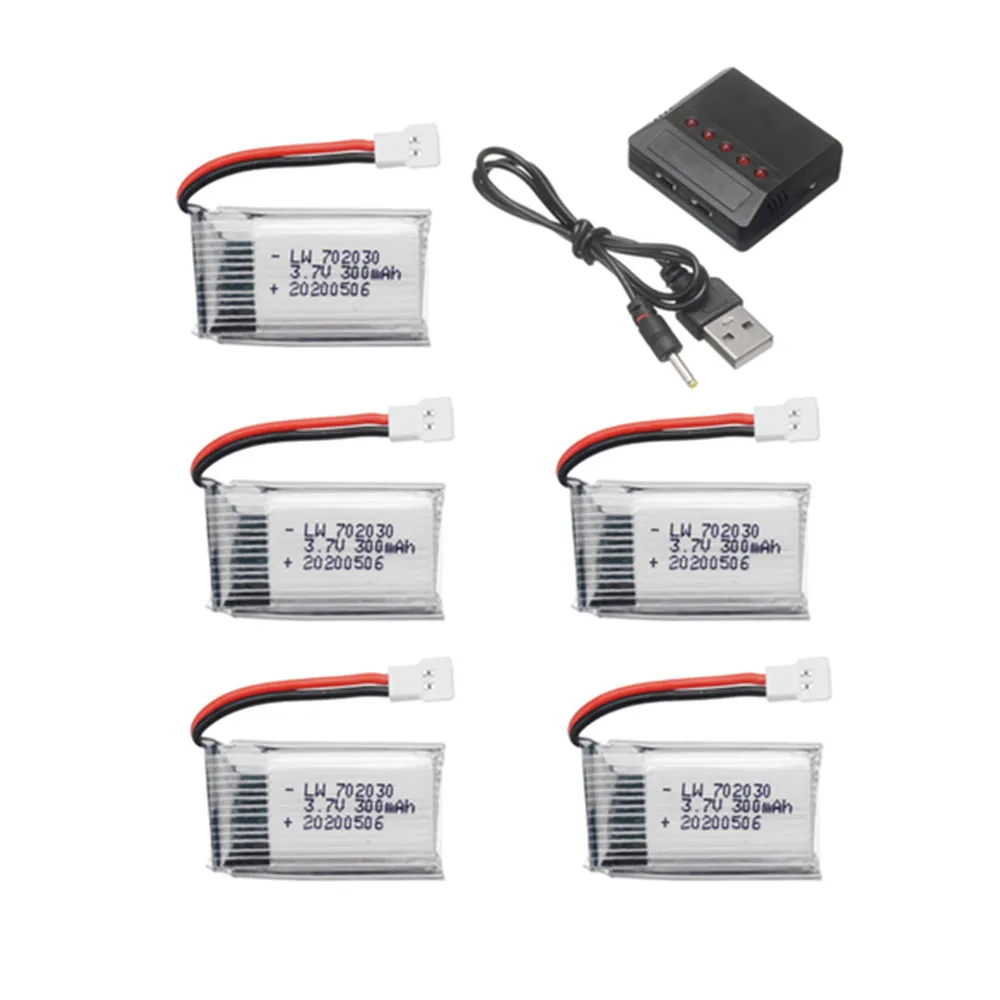 3.7V 300mAH akumulator z ładowarką dla Udi U816 U830 F180 E55 FQ777 FQ17W Hubsan H107 Syma X11C FY530 RC bateria do drona