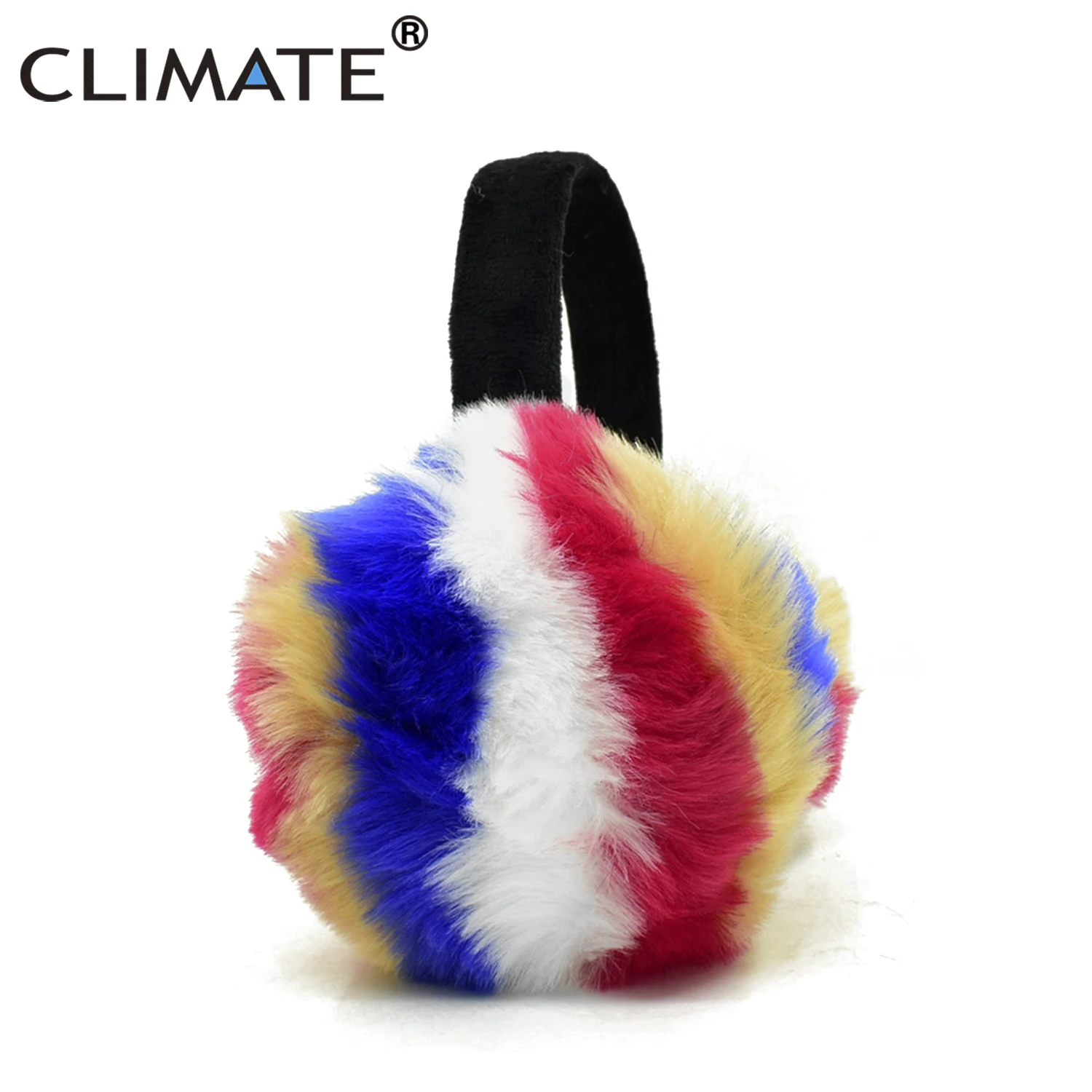 CLIMATE Women Colourful Earmuffs Rainbow Foldable Ear Muff Cover Lovely Collapsible Ear Muff Muffs for Women Teenager Girls