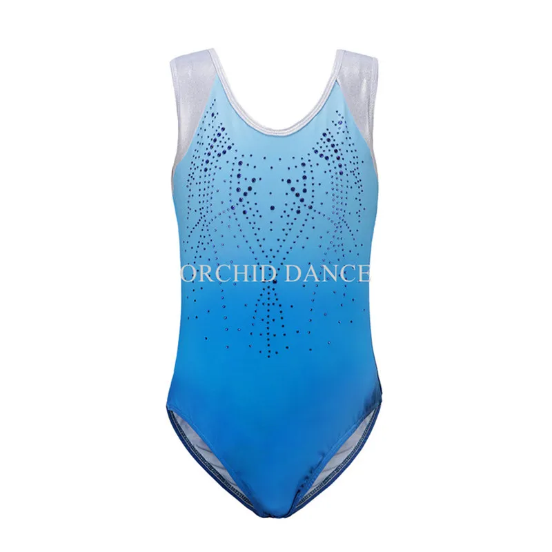 Nieuwe Komende Goede Kwaliteit Goedkope Kids Meisjes Blauw Gymnastiek Leotards