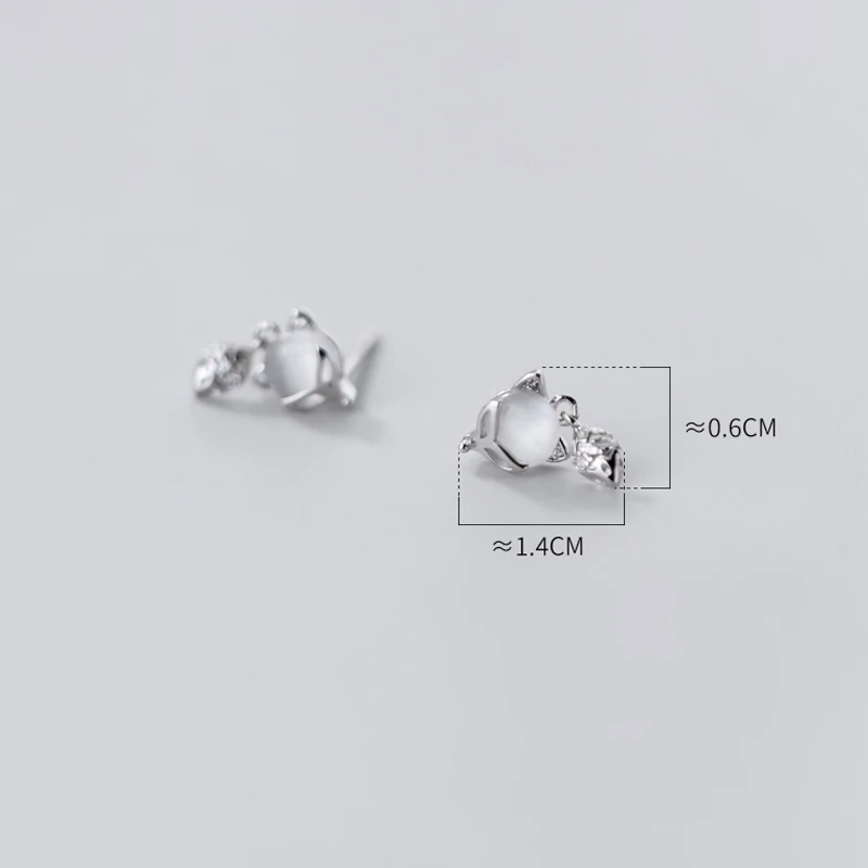 925 Sterling Silver 100% Jewelry Fox Earrings Female Stud Unusual Hypoallergenic Fine Jewelry For Women Animal Accessories 2021