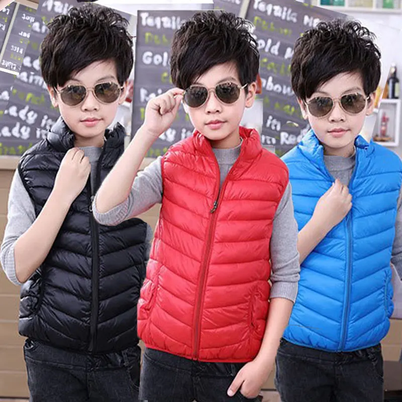 Children Clothing Boys Girls Warm Waistcoats Autumn Winter Outerwear Coat Vests KidsToddlers Thick Padded Warm Jacket 3-16 Years