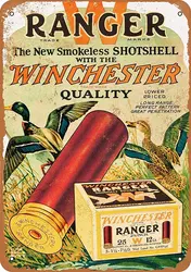 PaBoe 12 x 16 Metal Sign - Winchester Ranger Shotgun Shells - Vintage Decorative Tin Sign