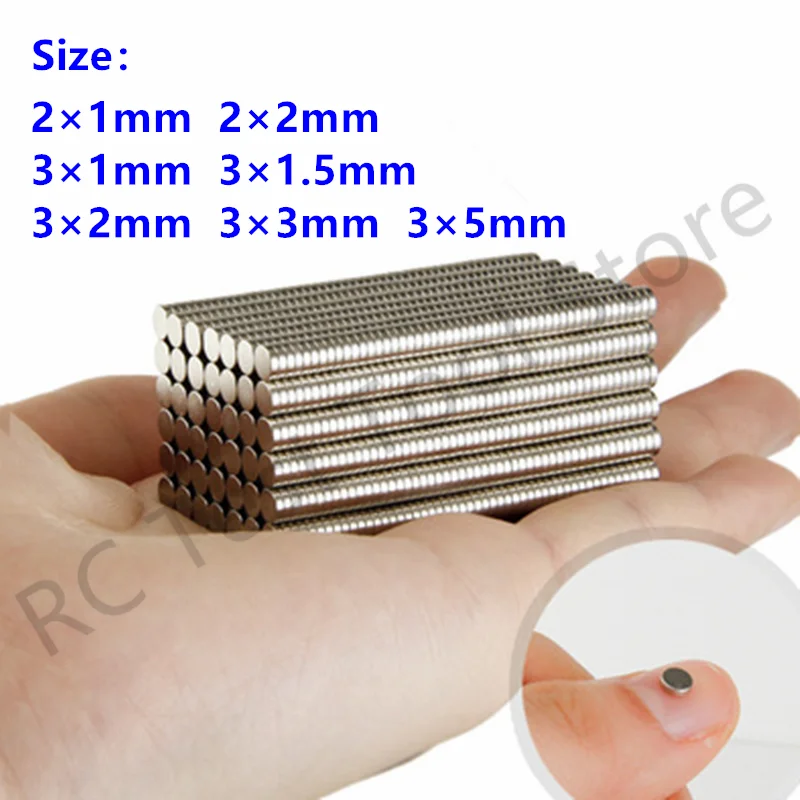 50 100 200PCS/Lot 2X1mm,2x2mm,3x1mm,3x1.5mm,3x2mm,3x3mm Magnet Hot Small Round Magnet Strong magnets Rare Earth Neodymium Magnet