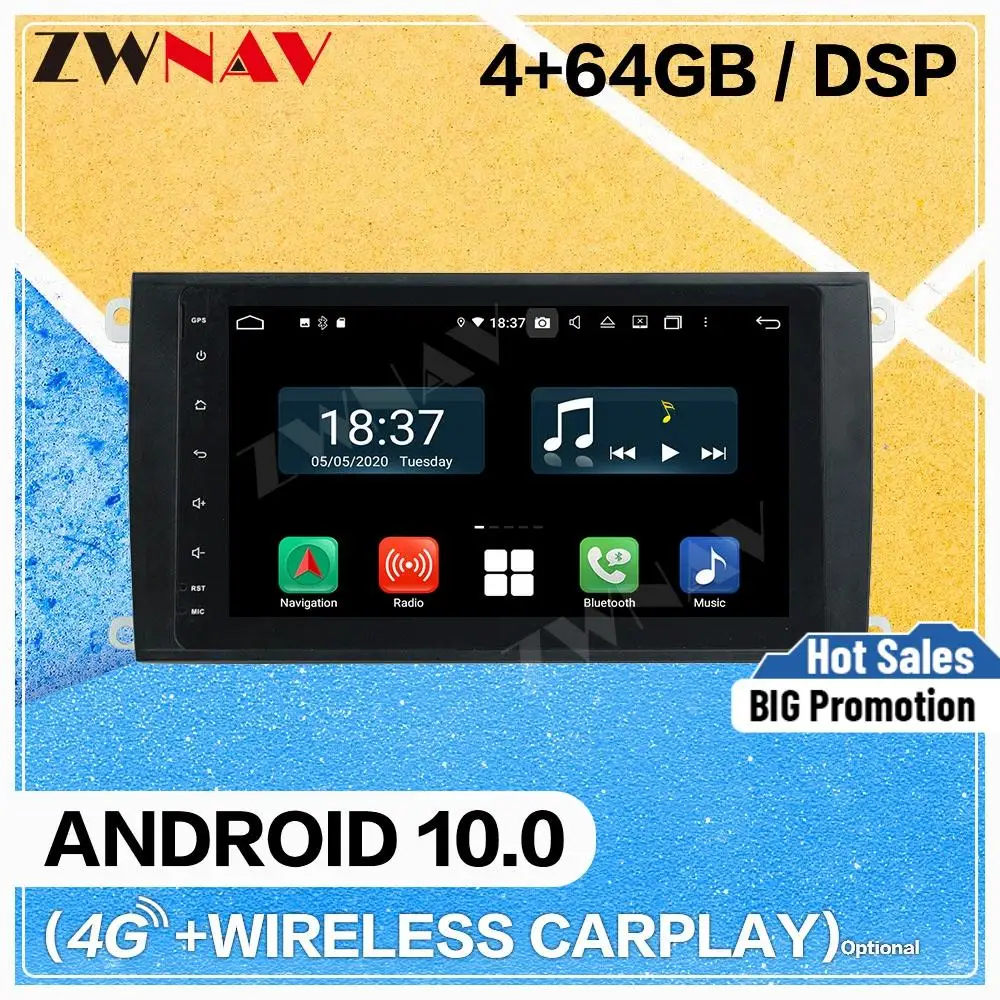 Carplay Android 10.0 screen Car Multimedia DVD Player for Porsche Cayenne 2003-2010 BT WiFi GPS Navi Auto Radio Stereo Head unit