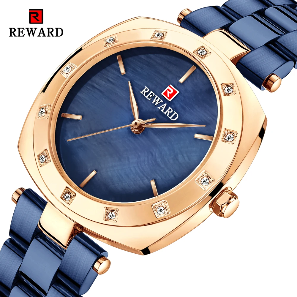 

REWARD New Womens Watches Top Brand Waterproof Watch Fashion Ladies Luxury Stainless Steel Quartz Wristwatch Relogio Feminino