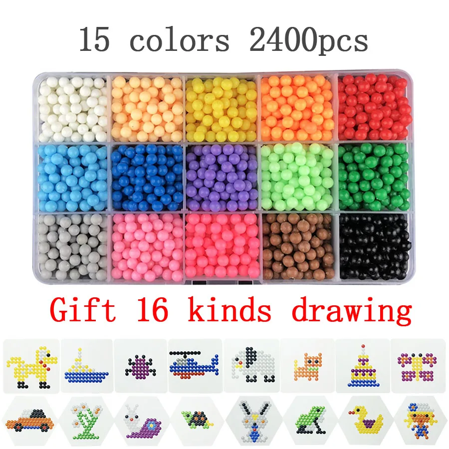 5000pcs 24 colors DIY Magic Beads puzzle water spray beads ball games  handmade magic toys for Children Spell Replenish