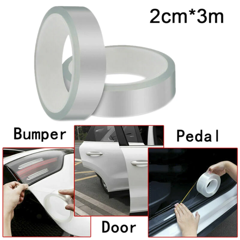 

1pc 2cm*3m Universal Clear Car Door Anti-Collision Strip Bumper Hood Edge Guard Paints Protection Film Sticker