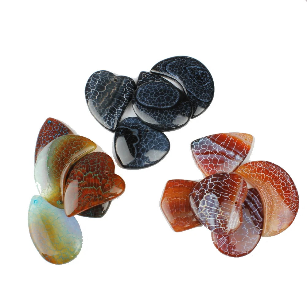 5pcs / Bag Natural Stone 31-40 * 37-55 * 6mm Geometric Color Pendant Star Jewelry Making DIY Necklace Earrings Accessories
