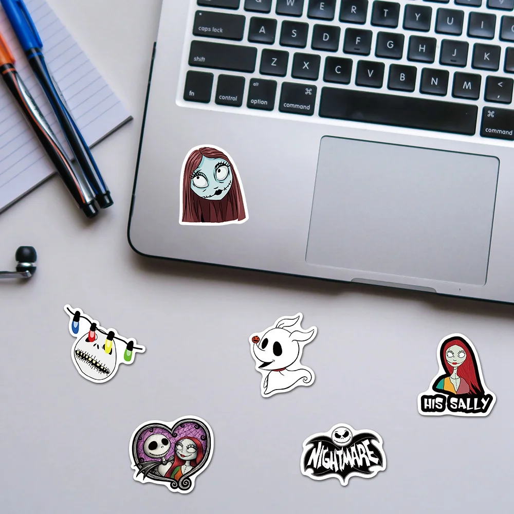 50Pcs New Nightmare Before Christmas Stickers Halloween Theme Waterproof Stickers for Laptop Skateboard Phone Luggage