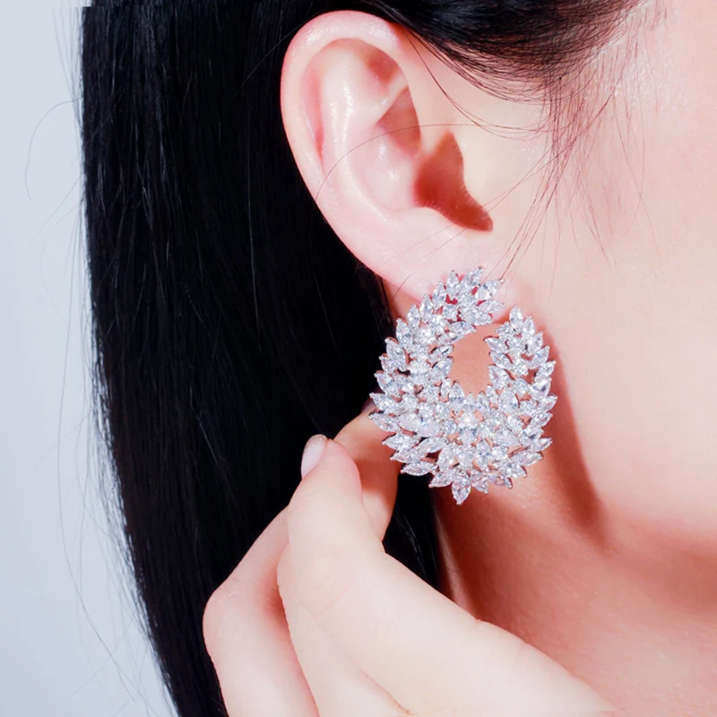 CWWZircons Luxuriöse, beliebte Wassertropfen-Ohrringe mit Mikro-Pavé-Zirkonia, Naija Hochzeitsohrringe, modischer Damenschmuck für Partys, Großhandel E0338 – Detail 11