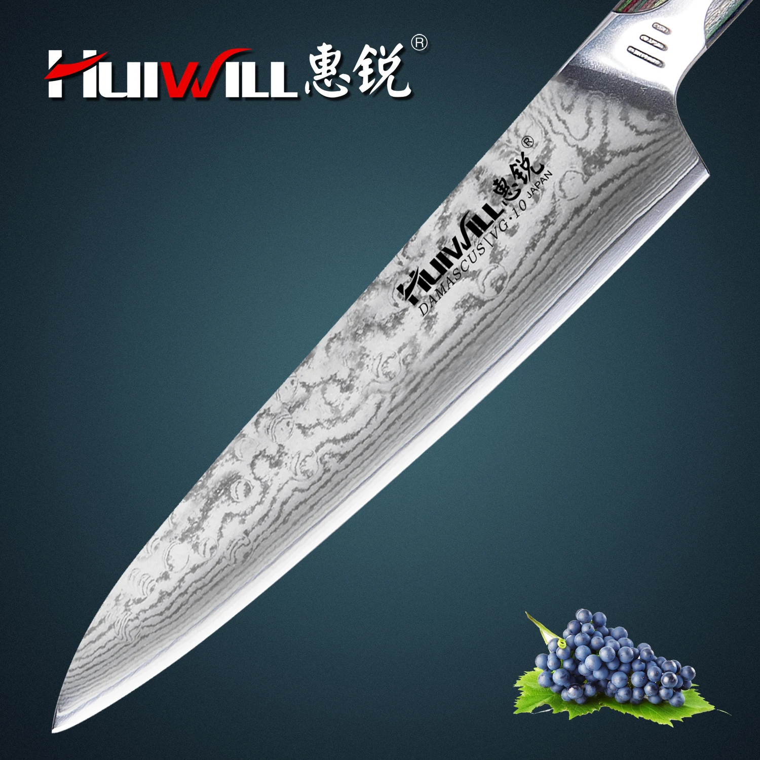 Imagem -04 - Huiwill-damascus Steel Kitchen Utility Knife Japonês Paring Knife Forjado Kurka Especificações Handle Madeira Vg10 Novo 2023