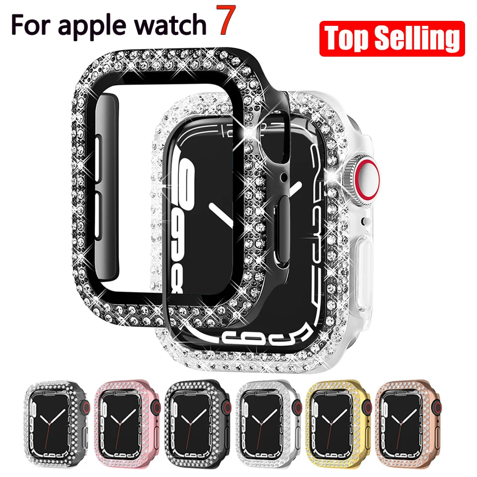 Drilled Protective cover Case For Apple Watch Series 7 45mm 41mm Frame Matte PC Case Shell Bumper Case for iWatch 7 Accessorie