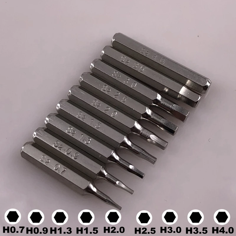 Bits chave de fenda magnética, H4 x 28mm, H7, H0.9, H1.3, H1.5, H2.0, H2.5, H3.0, H3.5, H4.0, Broca de bits, Ferramentas manuais, 4mm, 3 \